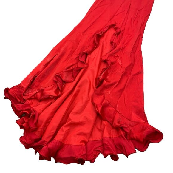 Loralie Maxi Skirt 12 Red Vintage Long Boho Festival Romantic Chic - Picture 4 of 9